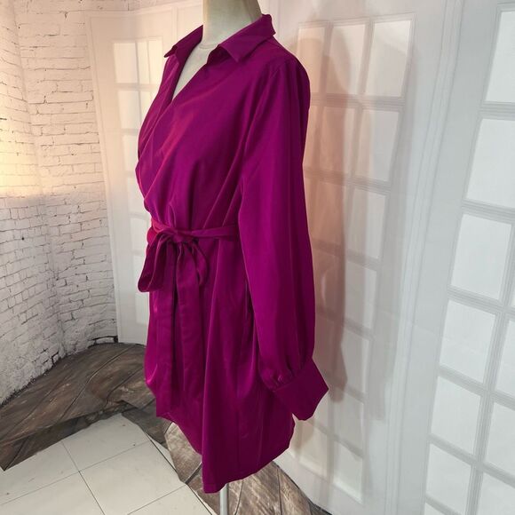 Fashion Nova Fuchsia Long Sleeve Dress - Picture 7 of 13